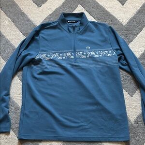 Travis Mathew Men’s Blue Quarter Zip Sweater